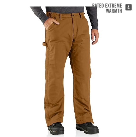 NEW CARHART 105471 Loose Fit Duck Insulated Pants 4 Extreme Warmth LARGE TALL - Picture 1 of 7